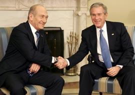 Bush Olmert ile görüştü