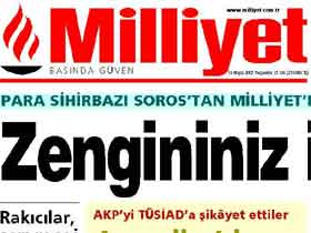 Milliyet yine yaptı yapacağını